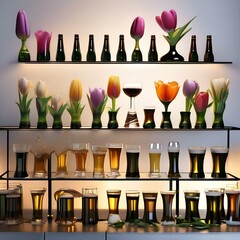 Sticker - Assortment of tulip glass splashes with beer1