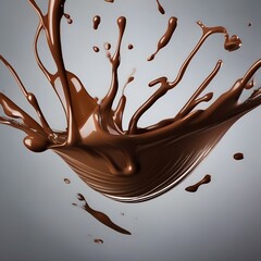 Canvas Print - Group of chocolate milk splashes with chocolate swirls1
