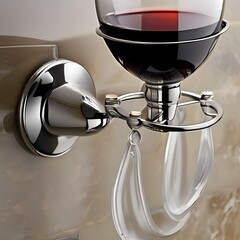Sticker - Selection of wine glass holder for shower splashes with shower wine glass holder1
