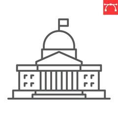 Aufkleber - Government line icon, building and architecture , congress vector icon, vector graphics, editable stroke outline sign, eps 10.