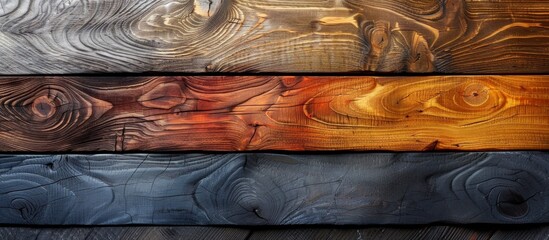 Canvas Print - Close up view of a wooden wall displaying an array of different hues and tones in the wood grains