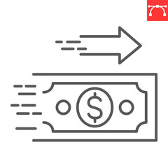 Aufkleber - money transfer line icon, payment method and finance, instant online payment vector icon, vector gra
