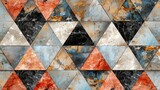 Fototapeta Do akwarium - 3D rendering of marble mosaic. Seamless pattern of marble tiles. Abstract geometric background.