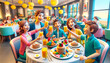 © AnimeUtopia - happy family eating