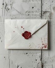 A Red Wax Seal On A White Envelope