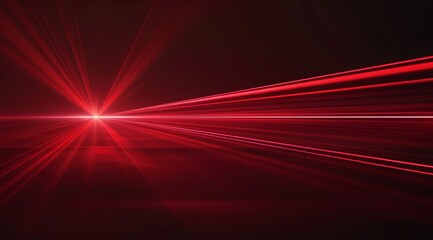 Wall Mural - a single red light ray, resembling an elegant line of energy or path on a dark background. the ray i