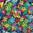 © fahmy - Seamless pattern of urban graffiti art and street murals, Generative AI