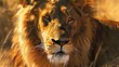 Close-up of an African lion (Panthera leo). animals. Illustrations