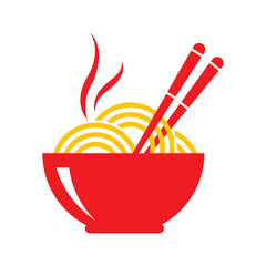 delicious noodle dish logo design