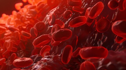 Poster - red blood cells flowing through vein