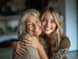 Mother-daughter love radiates, joyful smiles