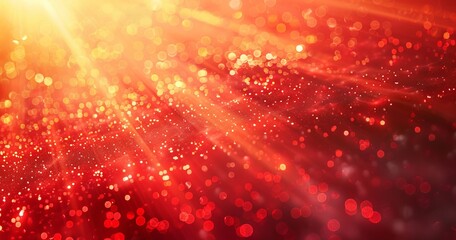 Wall Mural - red background, light explosion, and orange gradient background with sun rays, red glow particles, g