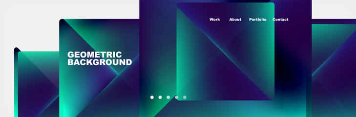 Poster - A rectangle geometric background featuring a gradient of electric blue, violet, magenta and purple. Perfect for entertainment visuals or technology font displays