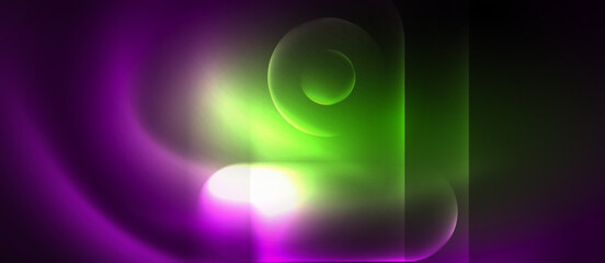 Poster - a purple and green light is shining on a black background . High quality