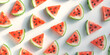 Refreshing Delight Vibrant Watermelon Slice on Colorful Food Palette.
