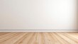 © Voilla - Empty room with wooden floor and white wall.