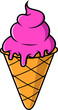 Illustration of a ice cream. Design element for logo, sign, emblem. Vector illustration