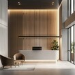 © miss[SIRI] - Modern interior design shines in this office lobby, with a clean, minimal reception desk