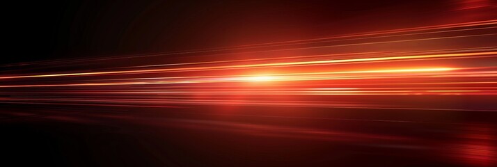 Wall Mural - Red glowing light effect on black background with horizontal lines of speed motion for fast and dynamic design element