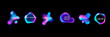 Gradient neon color sphere. Round holographic gradients. Glowing bright liquid gradient shape. Curved line for banner and flyer, social media.