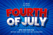 America independence day celebration editable text effect. Fourth of july text style