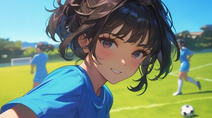 Wall Mural - サッカー部の少女23