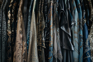 Wall Mural - A row of clothes with a lot of sparkles on them