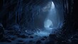 Majestic mountain cave a frozen adventure in mysterious darkness ,8k
