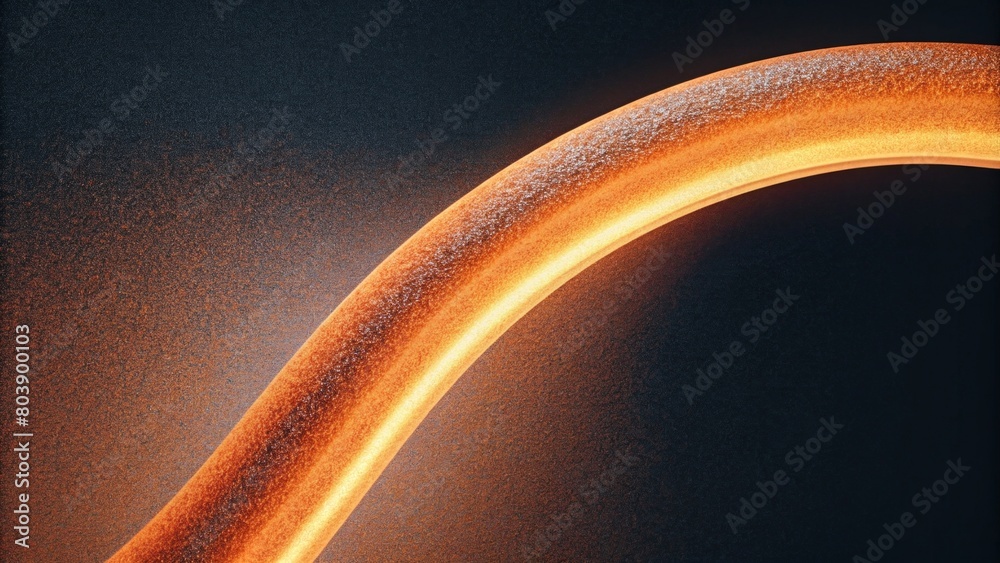 Black background with a thin orange light on the left, and a large ...