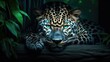 Powerful jaguar in the jungle