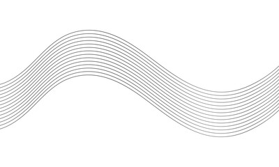 Poster - abstract thin wave line vector illustration.