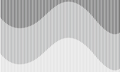 Poster - abstract repeatable vertical black grey thin wave line pattern vector illustration.