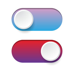 Aufkleber - On and Off toggle switch buttons for UI design	