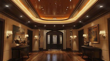 A grand entryway in a luxury home