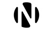 Letter N Logo, black isolated silhouette