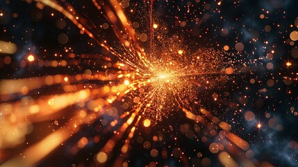 Wall Mural - abstract sparkling light explosion in space