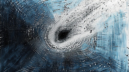 Minimalistic Abstraction Graphic Art Deep Blue and Black On Background