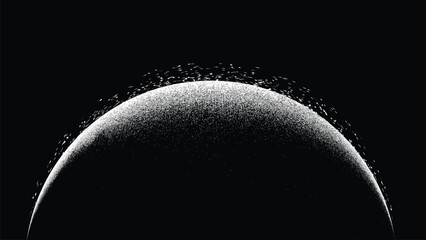 Wall Mural - exoplanet in outer space. futuristic landscape, with eclipse . noise texture . night landscape .vect