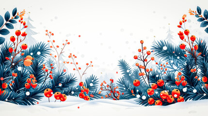 Canvas Print - Merry Christmas and warm wishes, winter background