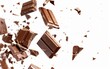 Shards of chocolate suspended in a sweet gravity-defying dance