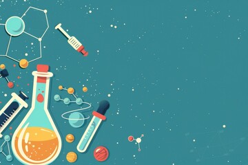 Poster - Various science related items grouped together. Ideal for educational and scientific concepts
