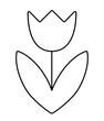 Tulip flower outline icon. Isolated contour illustration with editable stroke. Spring flower. Flower vector illustration on a white background.