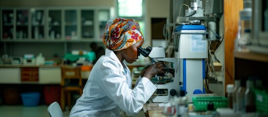 scientist or researcher working in a center in africa