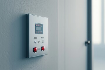 Poster - Close up of a control panel on a wall, suitable for technology concepts