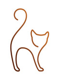 Fototapeta  - The symbol of a stylized cat.
