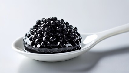  Deliciously dark glossy berries in a white bowl