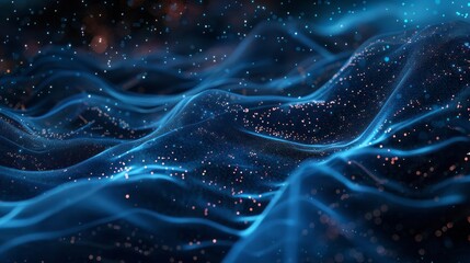Aufkleber - A blue wave with a lot of sparkles in it