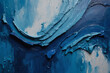 Abstract Sea Wave, Textured Oil Painting in Blue