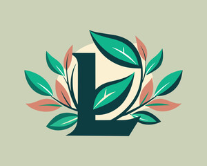 Canvas Print - Leaf World Letter L Logo vector illustration