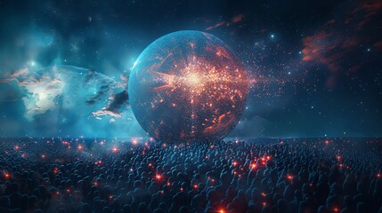 Poster - Crafted from the faces of social media users, showcasing the power of networked human connections